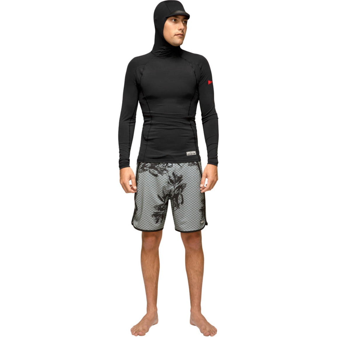 2026 Florence Marine X Da Uomo Canotta Con Cappuccio A Maniche Lunghe In Lycra FMSS00030 - Black